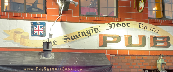 Swingin' Door sign